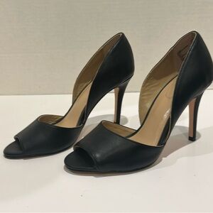 Lands' End Black Open-Toe Heels